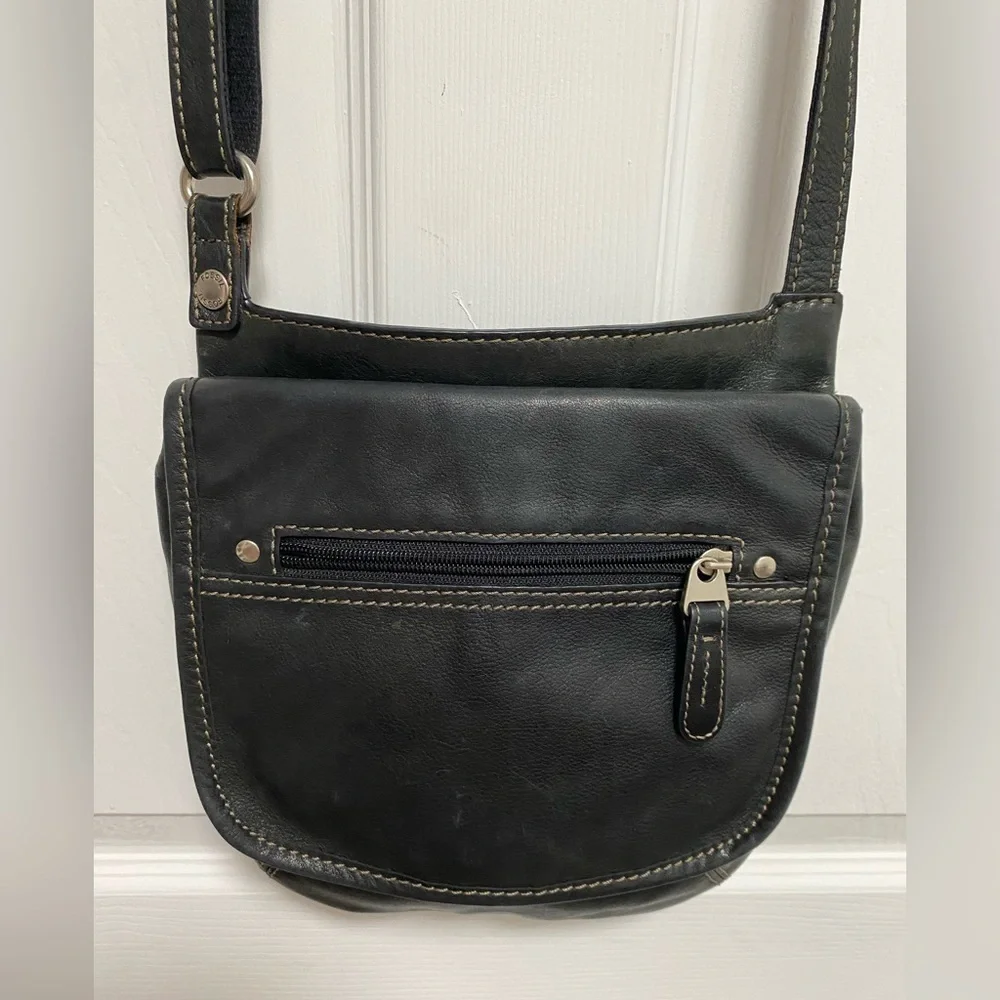 Fossil vintage Black Patterned Leather Bag